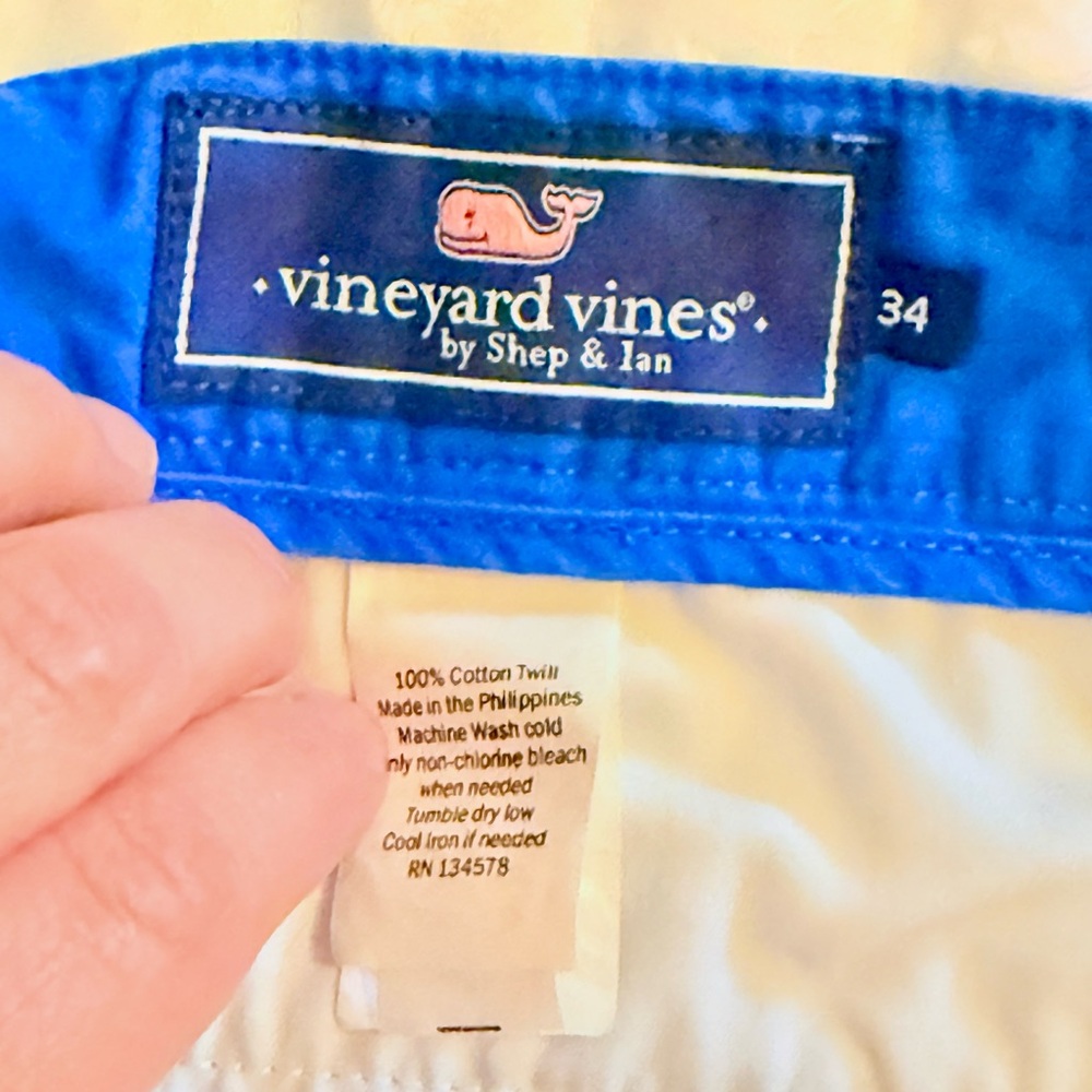 Vineyard Vines Vibrant Blue Flat Front Club Shorts 34x10 - Picture 4 of 5